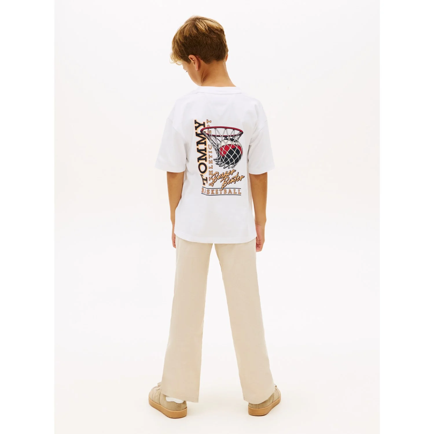 Tommy Hilfiger White Basketball Graphic T-Shirt - Image 5