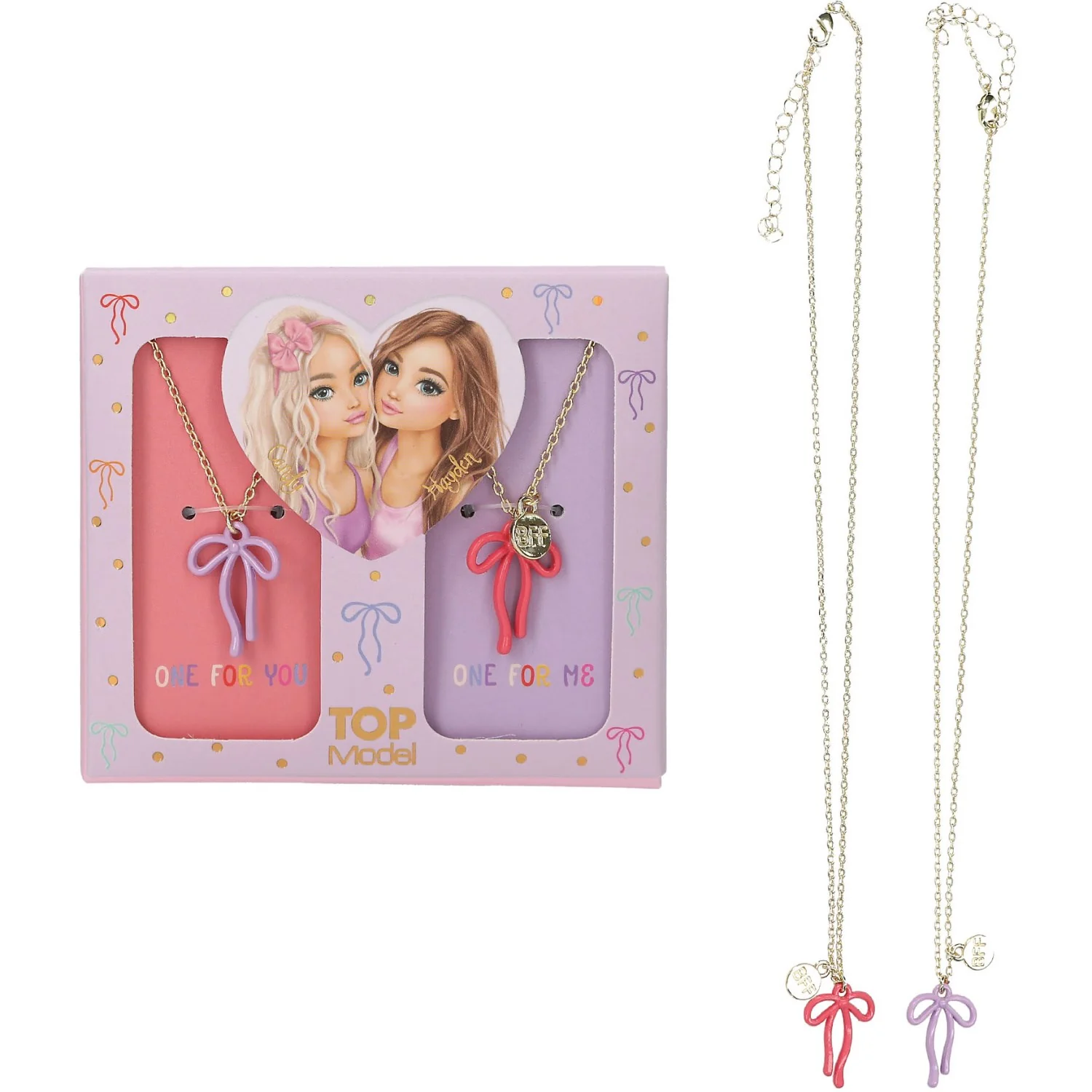 TOPModel BFF Necklace Set With Bow Assorted - Image 2
