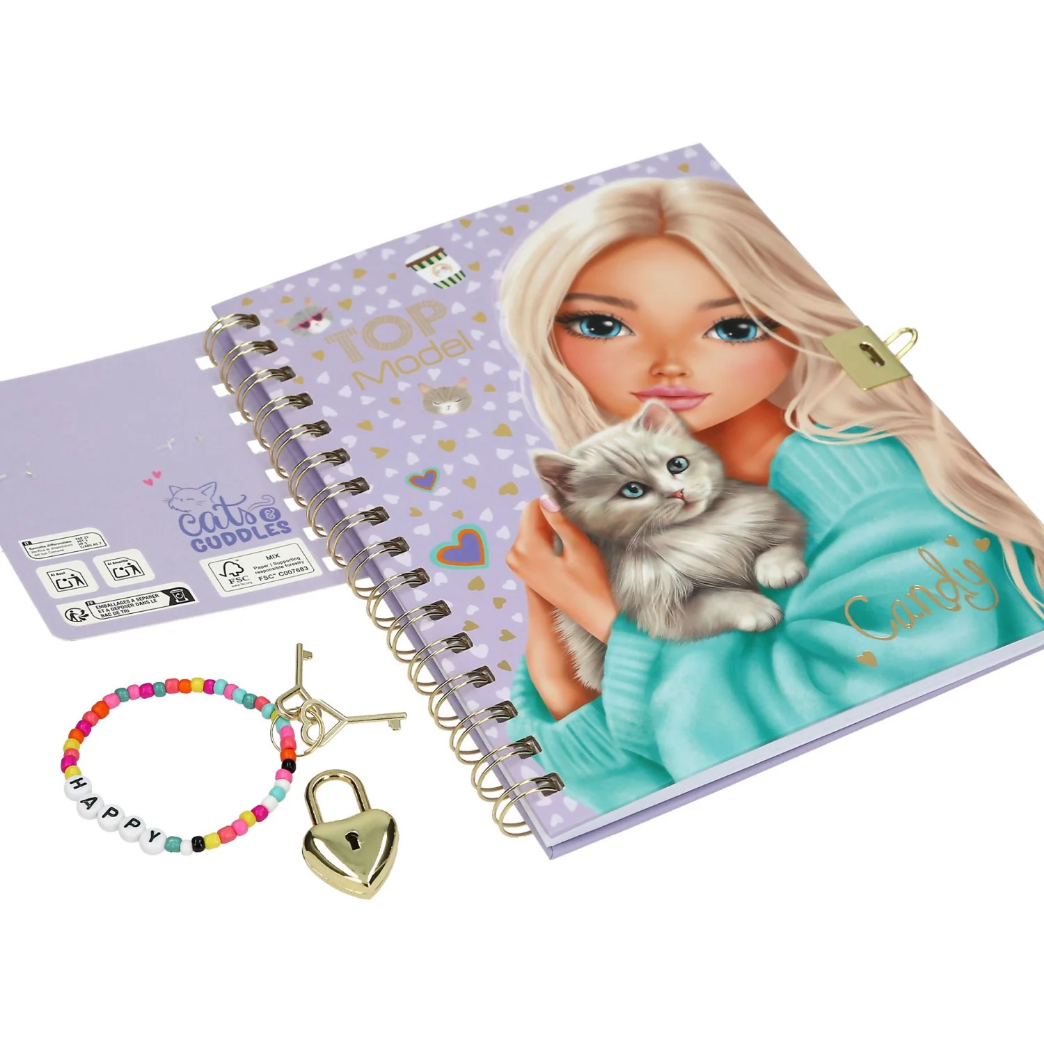 TOPModel Diary With Padlock And Bracelet - Image 3