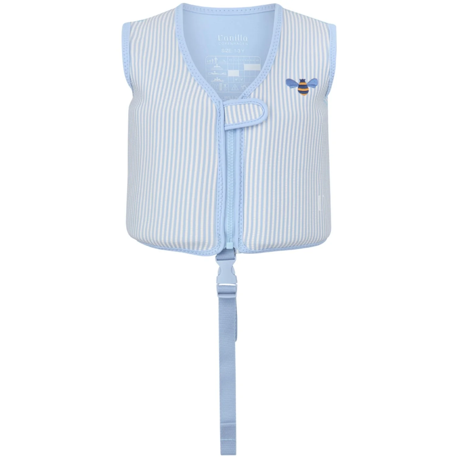 Vanilla COPENHAGEN Blue Honeybee Swim Vest Neoprene Seersucker - Image 2