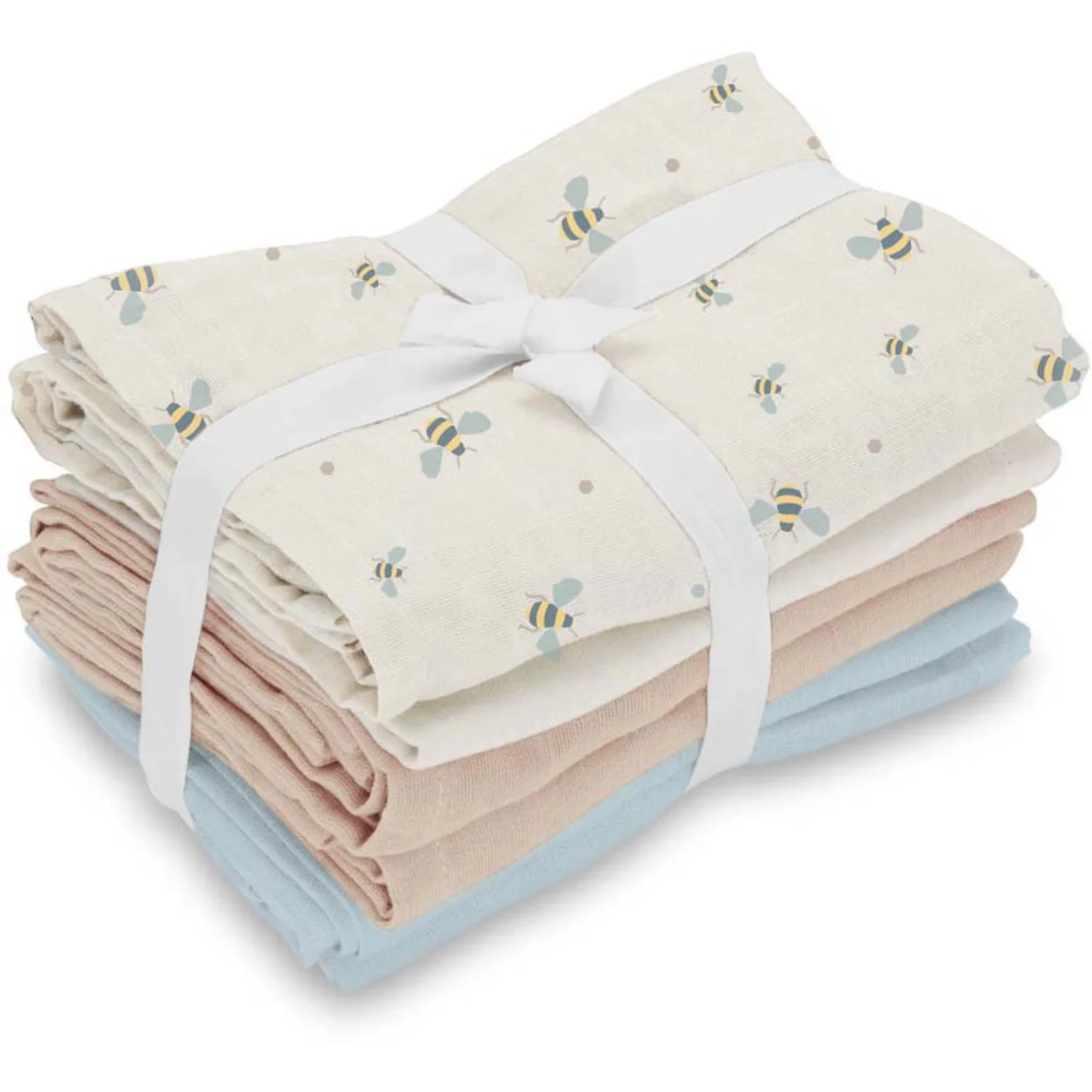 Vanilla COPENHAGEN Milk, Beige, Rose Honeybee Happy Muslins 6-Pack