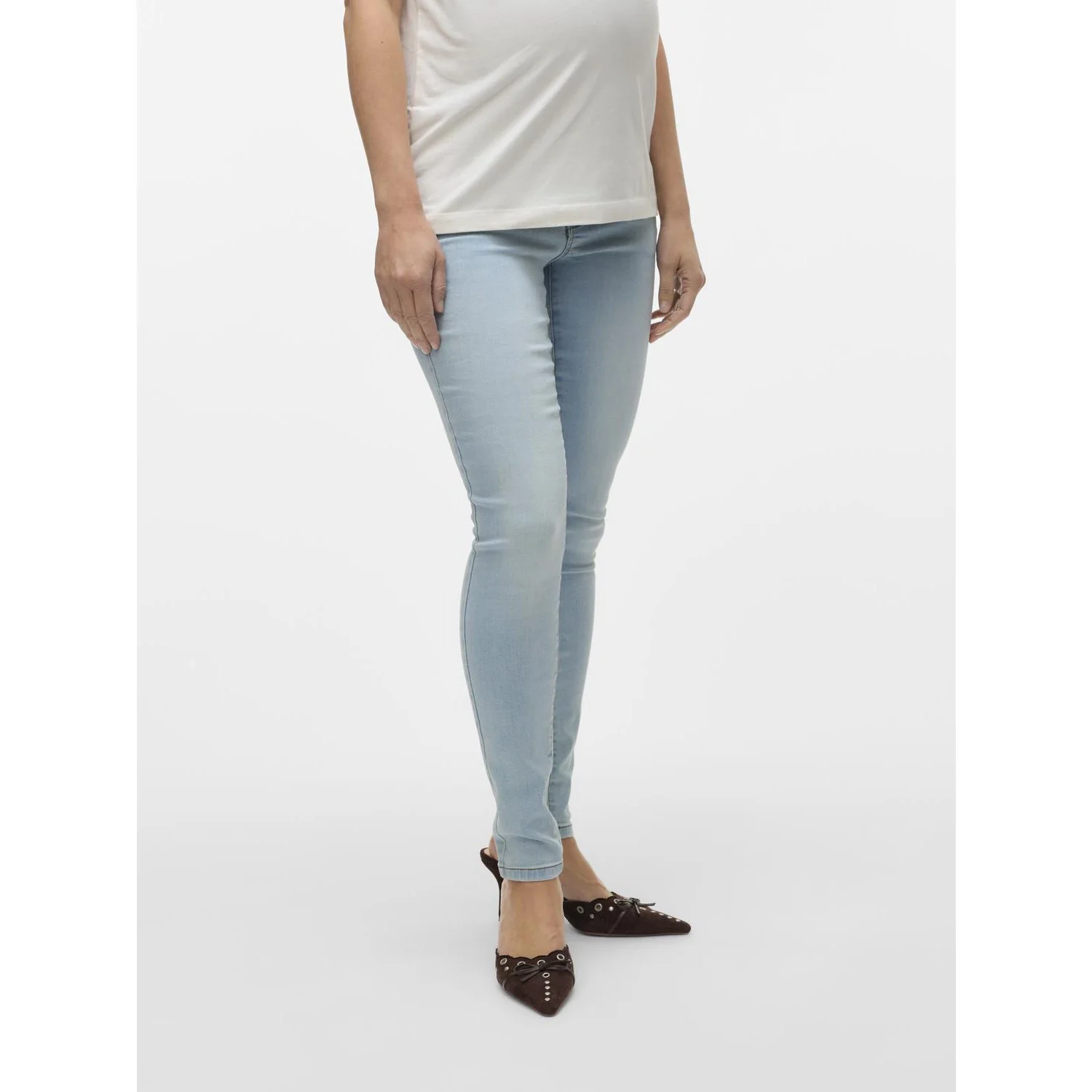 Vero Moda Maternity Light Blue Denim Vmmtanya S Piping Jeans Vi352 Ga Noos "32 - Image 3