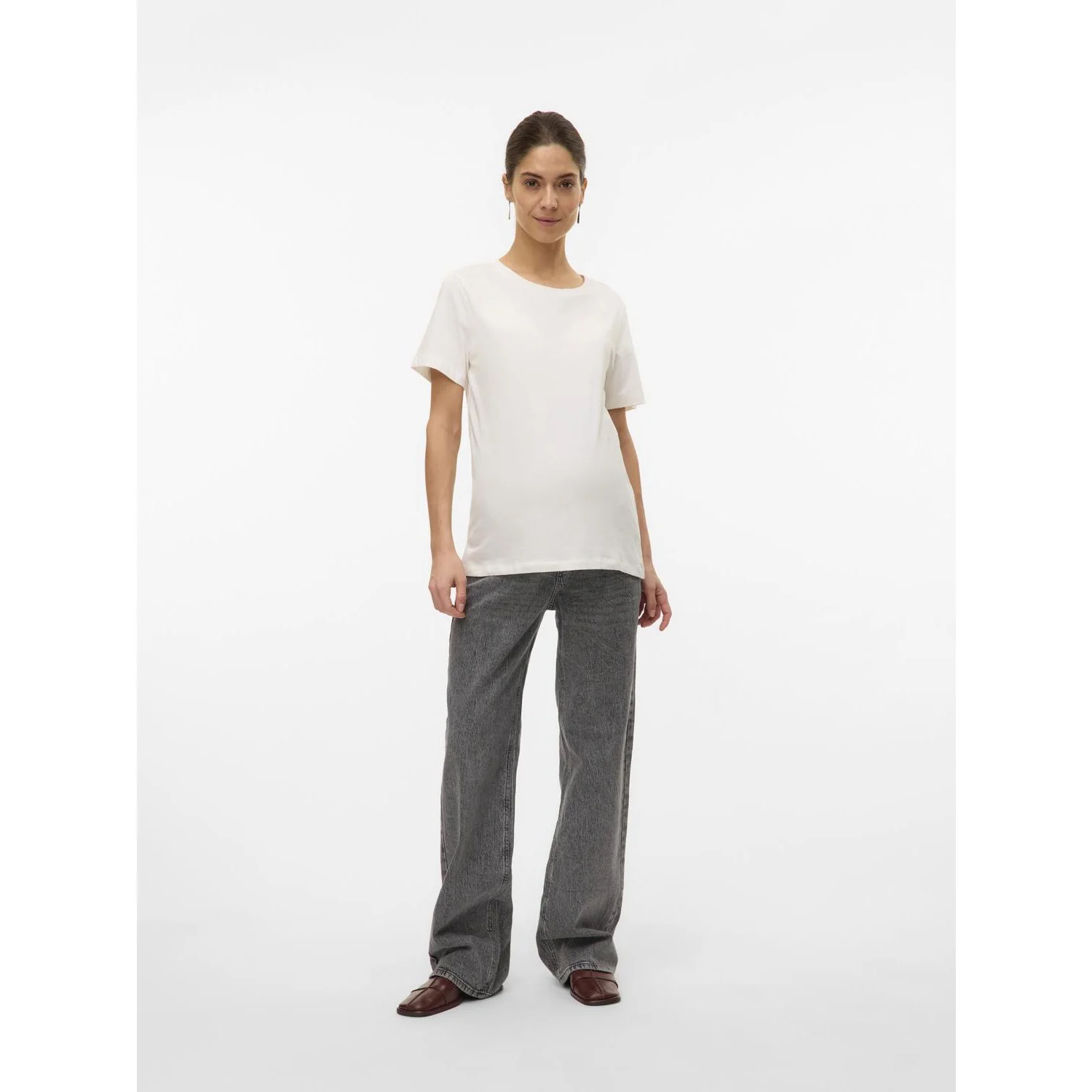 Vero Moda Maternity Medium Grey Denim Vmmtessa Wide Jeans Ra206 Ga Noos - Image 2