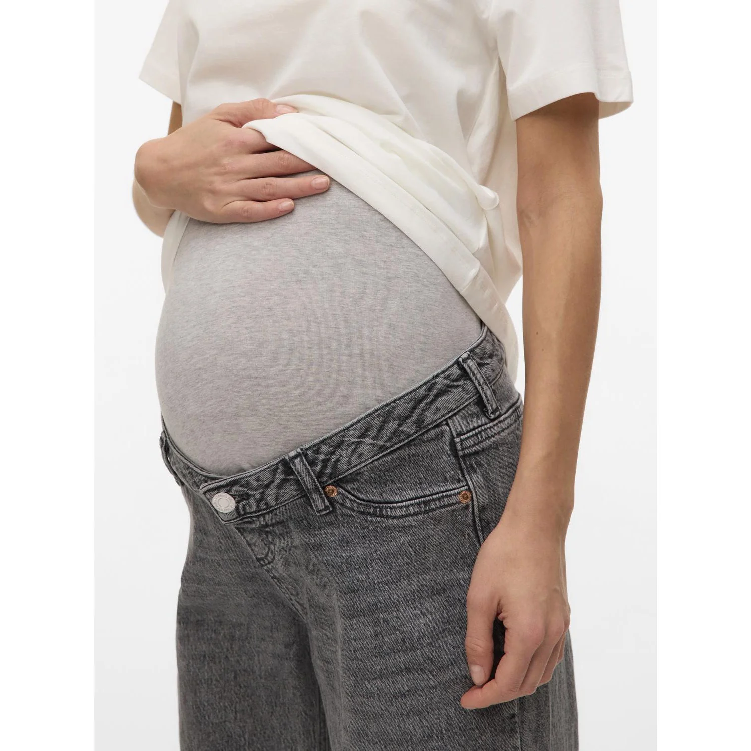 Vero Moda Maternity Medium Grey Denim Vmmtessa Wide Jeans Ra206 Ga Noos - Image 5