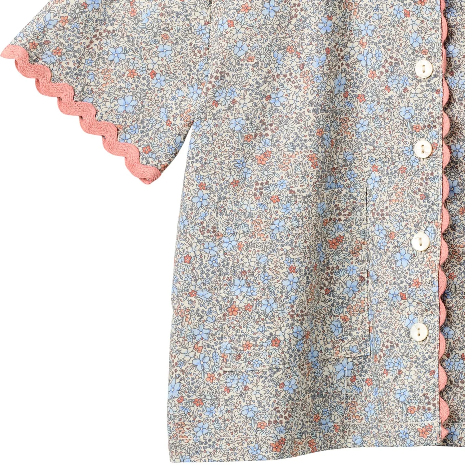 Wheat Air Blue Flowers Shirt S/S Lace Vilma - Image 2