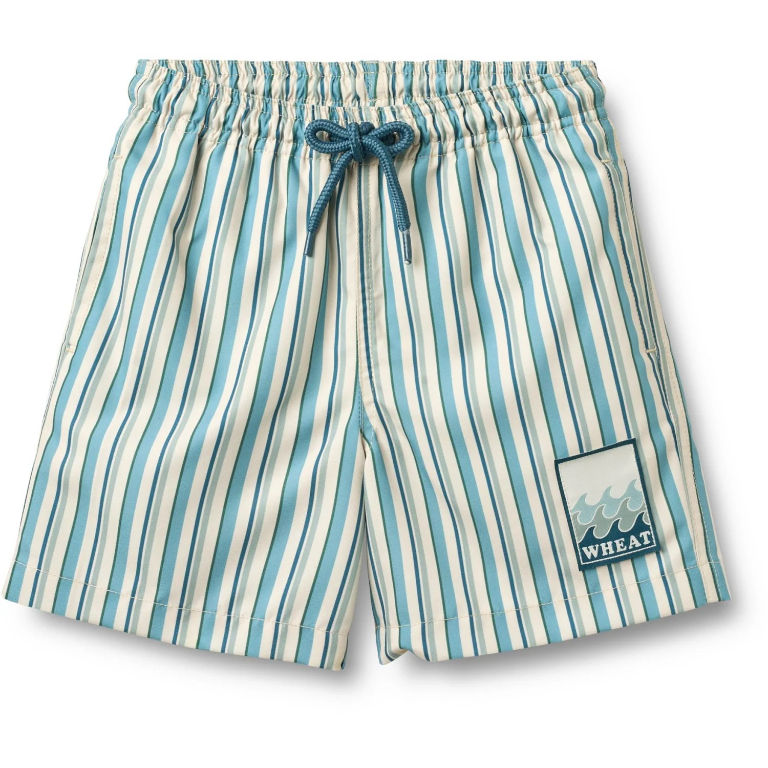 Wheat Aqua Stripe Swim Trunk Hansi Badge