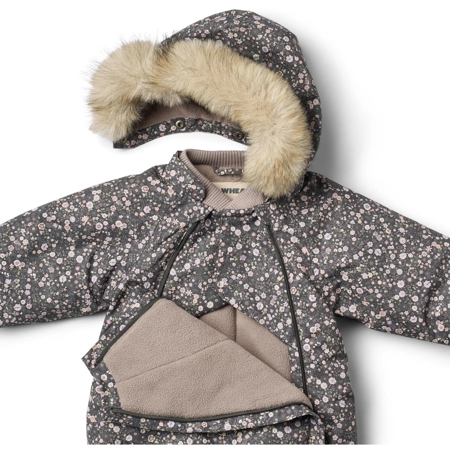 Wheat Black Sea Open Flowers Snowsuit Nickie - Image 2