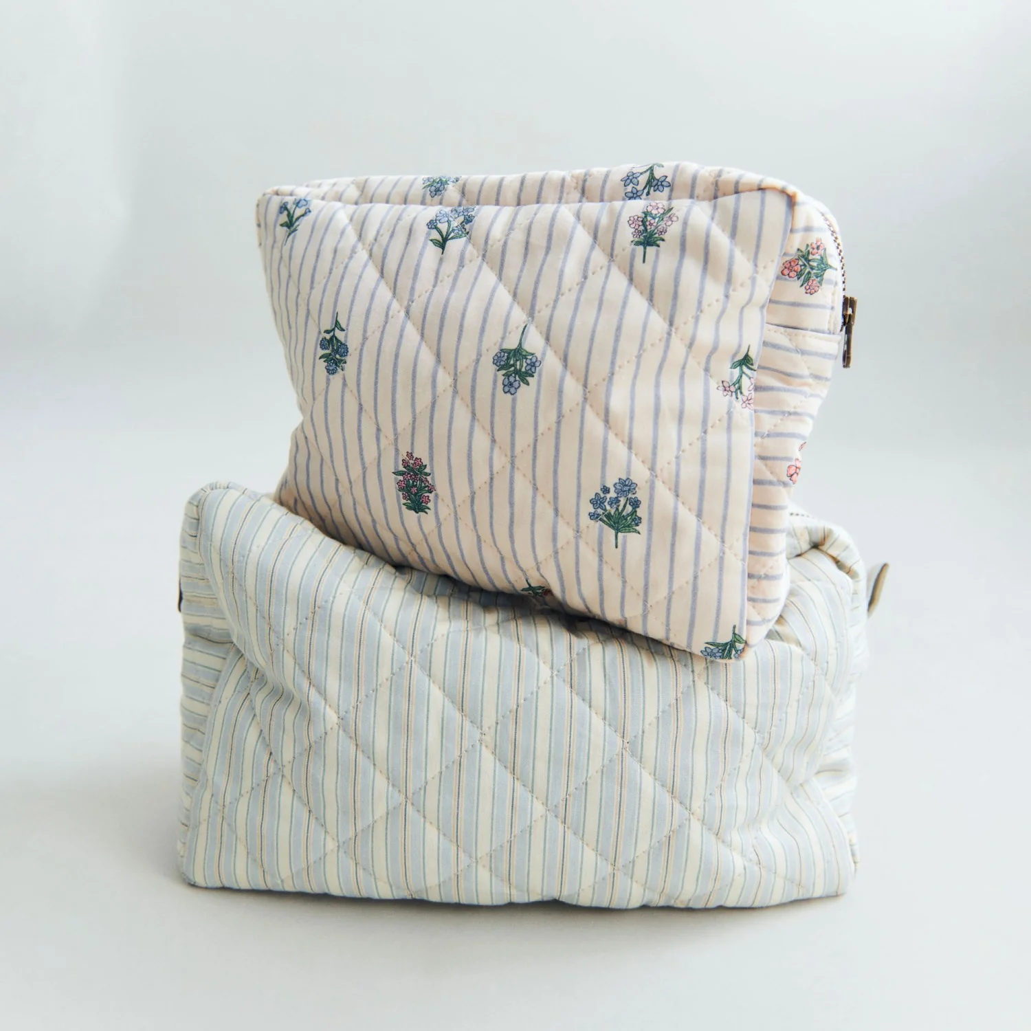 Wheat Blue Ocean Stripe Wash Bag Large Ziggi - Image 2