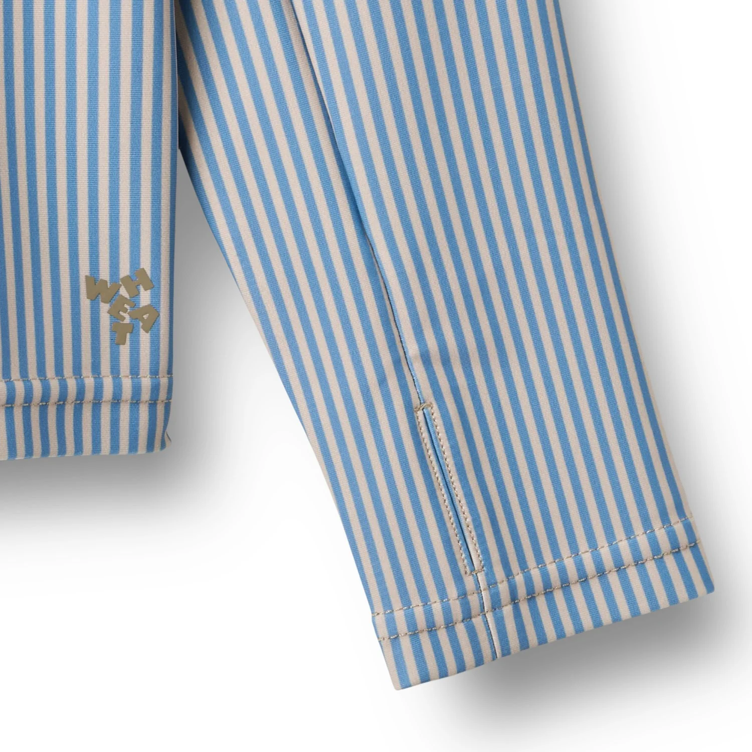 Wheat Blue Swim Stripe Swim T-shirt L/S Zip Ada - Image 2