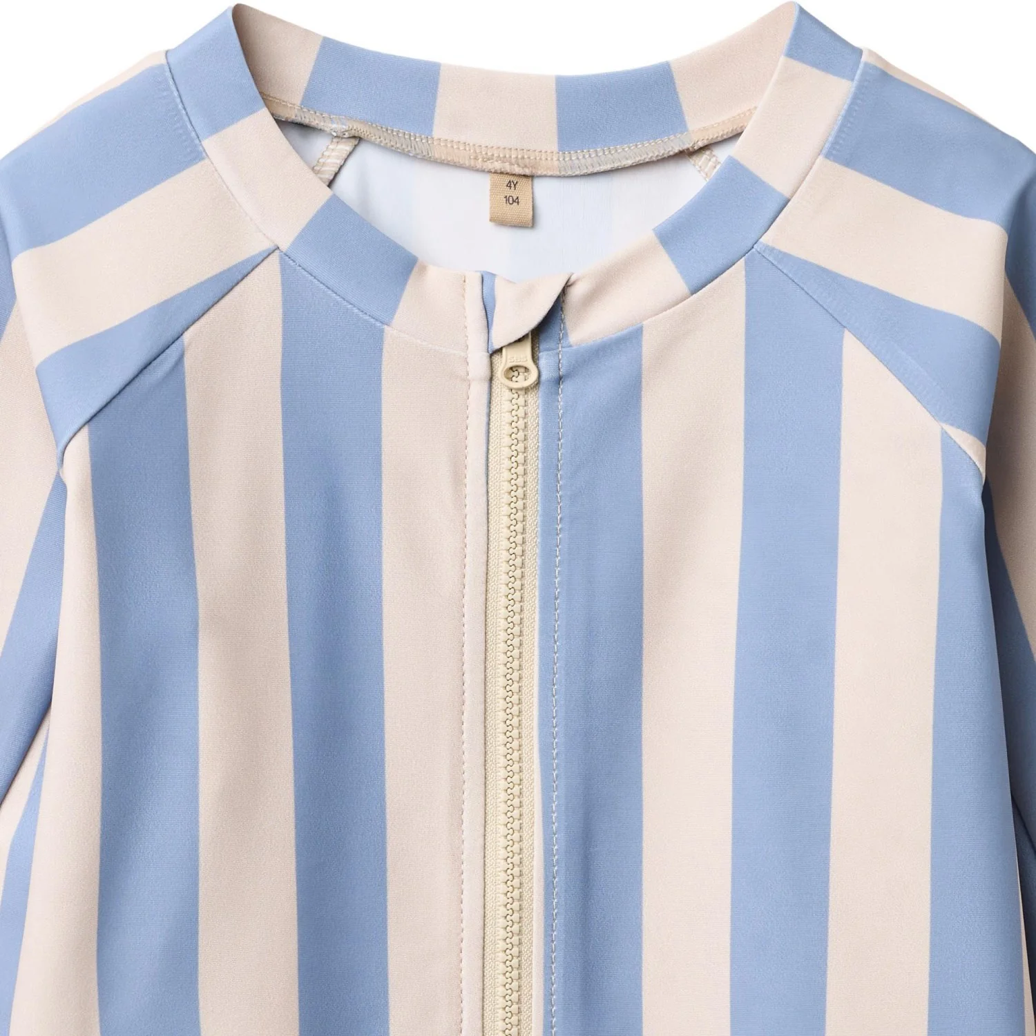 Wheat Bold Blue Stripe Swim T-shirt L/S Zip Ada - Image 2