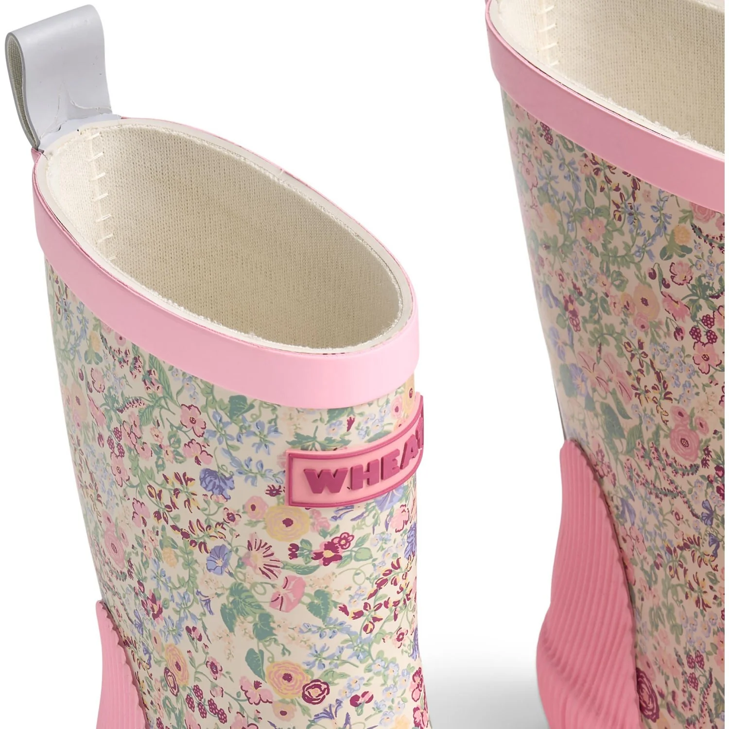 Wheat Cool Sky Flowers Rubber Boot Welly - Image 2
