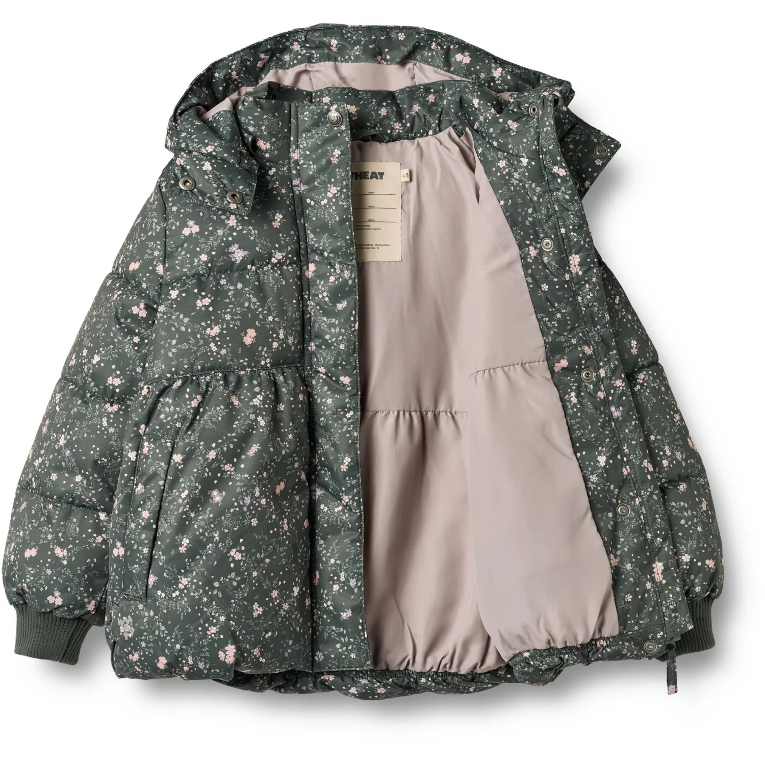 Wheat Forest Lake Checked Flowers Puffer Jacket Karla - Image 2