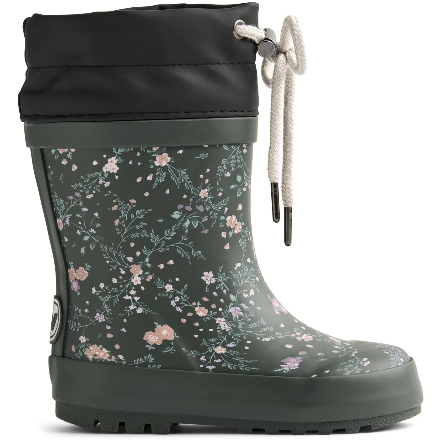 Wheat Forest Lake Checked Flowers Rubber Boot Thermo Print - Image 3
