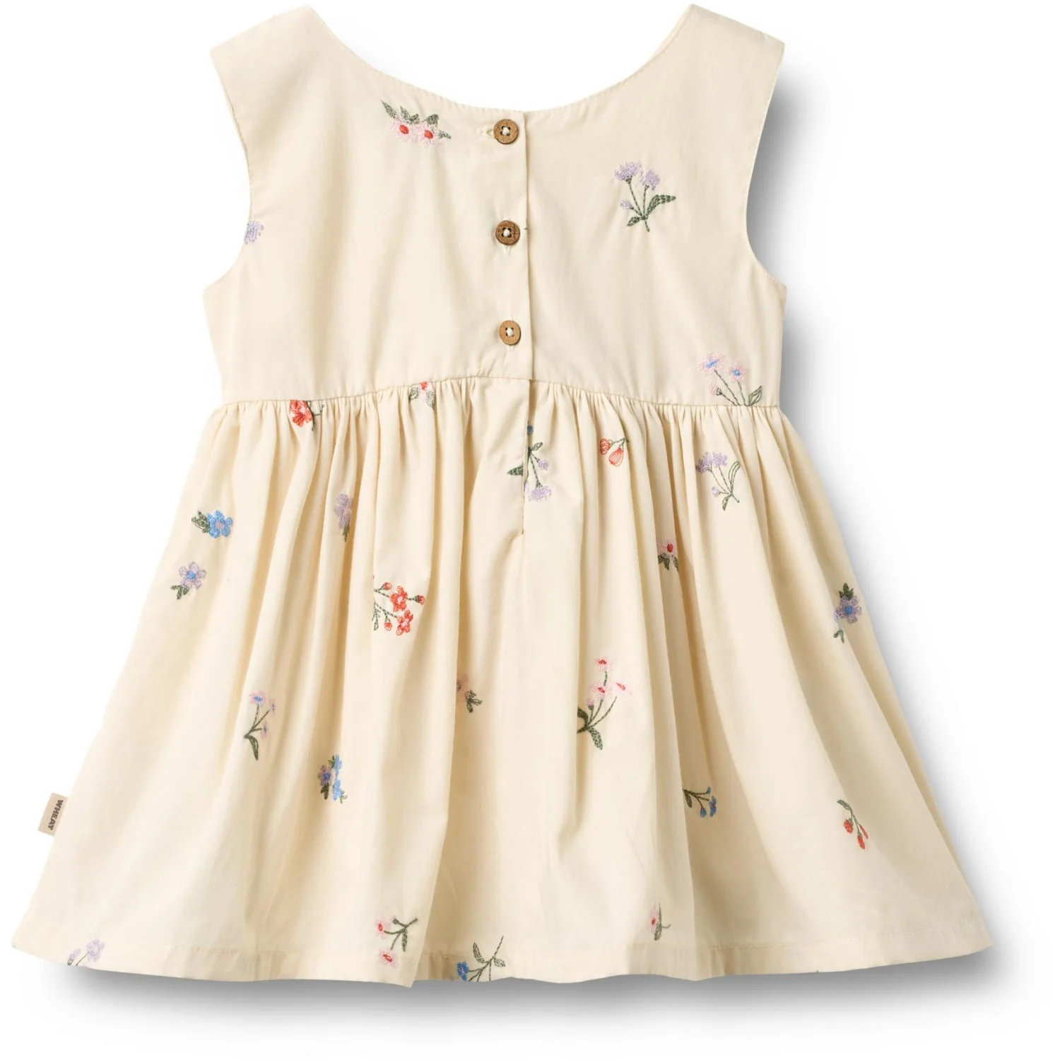 Wheat Ivory Embroidery Flowers Pinafore Wrinkle Sienna Dress - Image 3