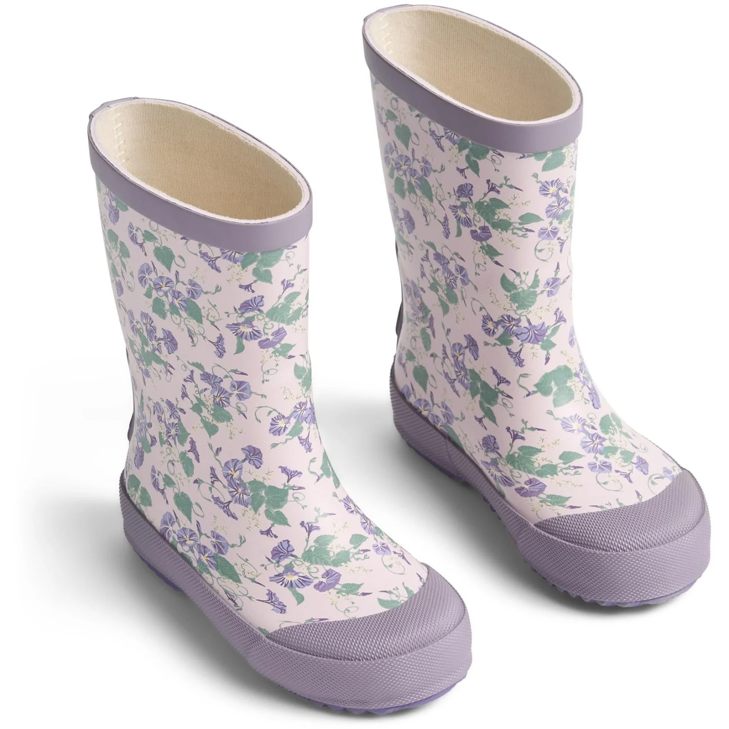 Wheat Lilac Petunias Rubber Boot Muddy