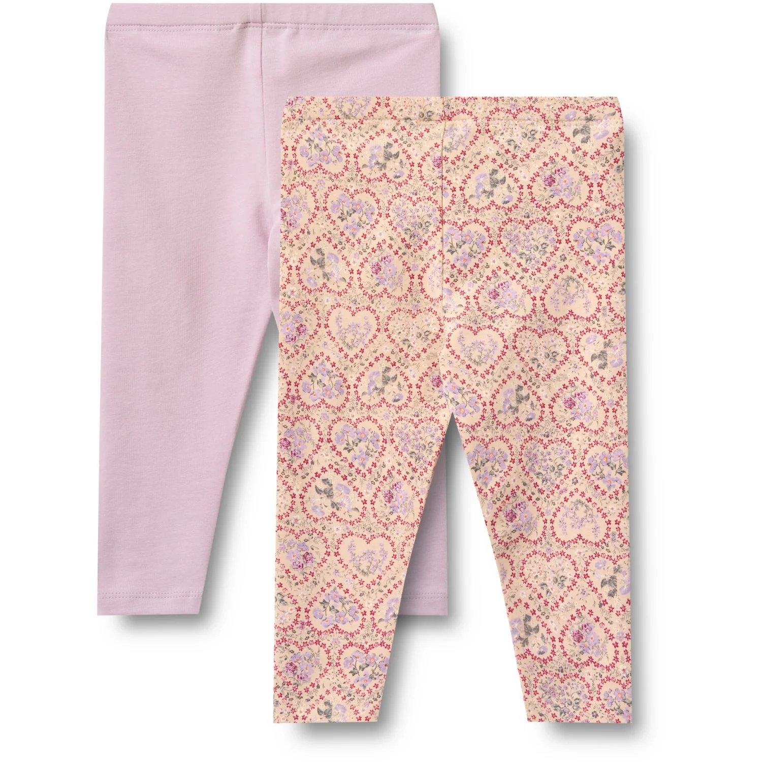 Wheat Magenta Heart Flowers 2 Leggings Jules - Image 6