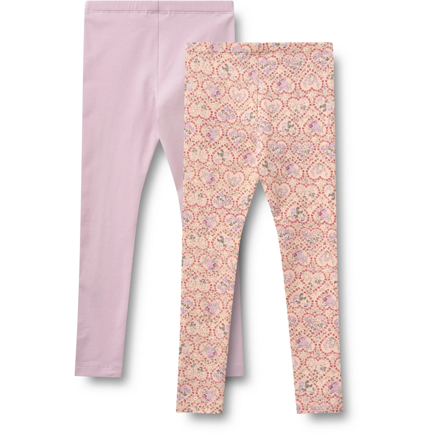 Wheat Magenta Heart Flowers 2 Leggings Jules - Image 6