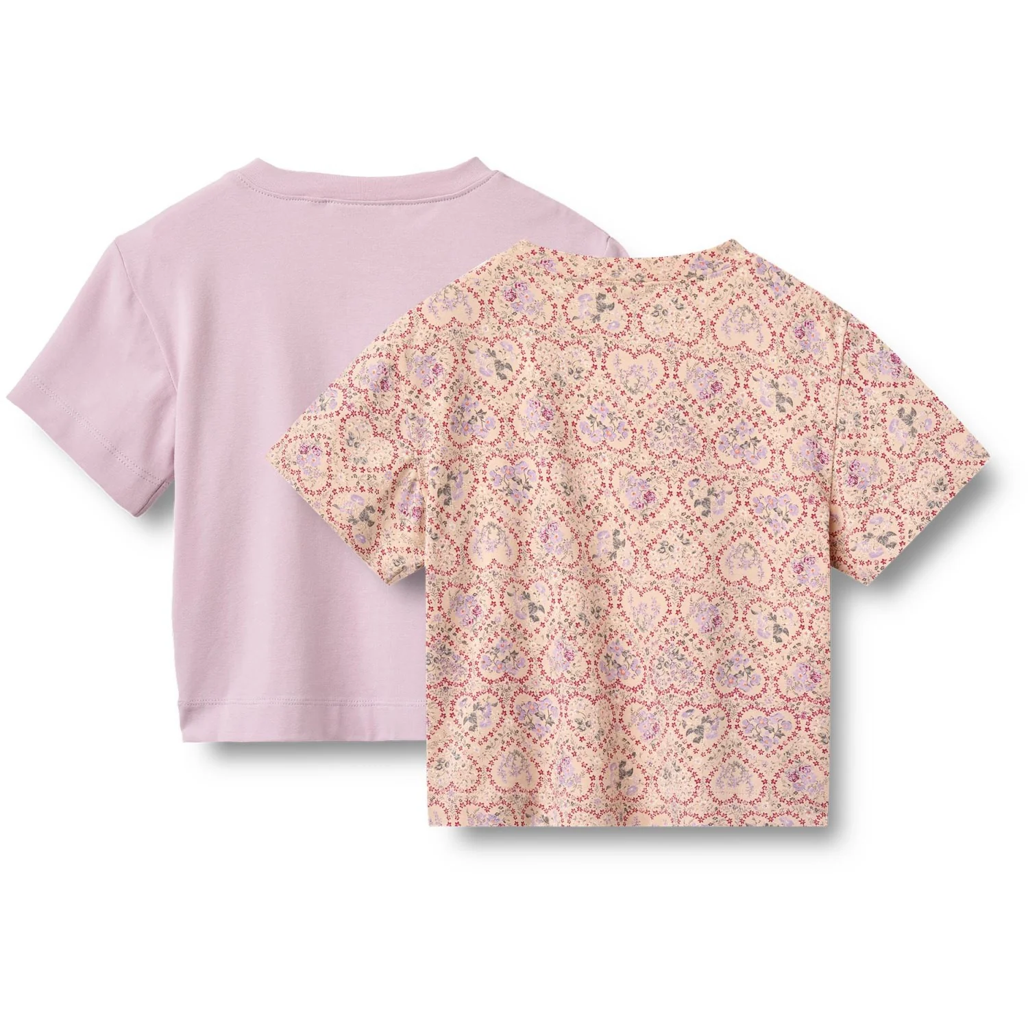 Wheat Magenta Heart Flowers 2 T-Shirt S/S Ella - Image 4