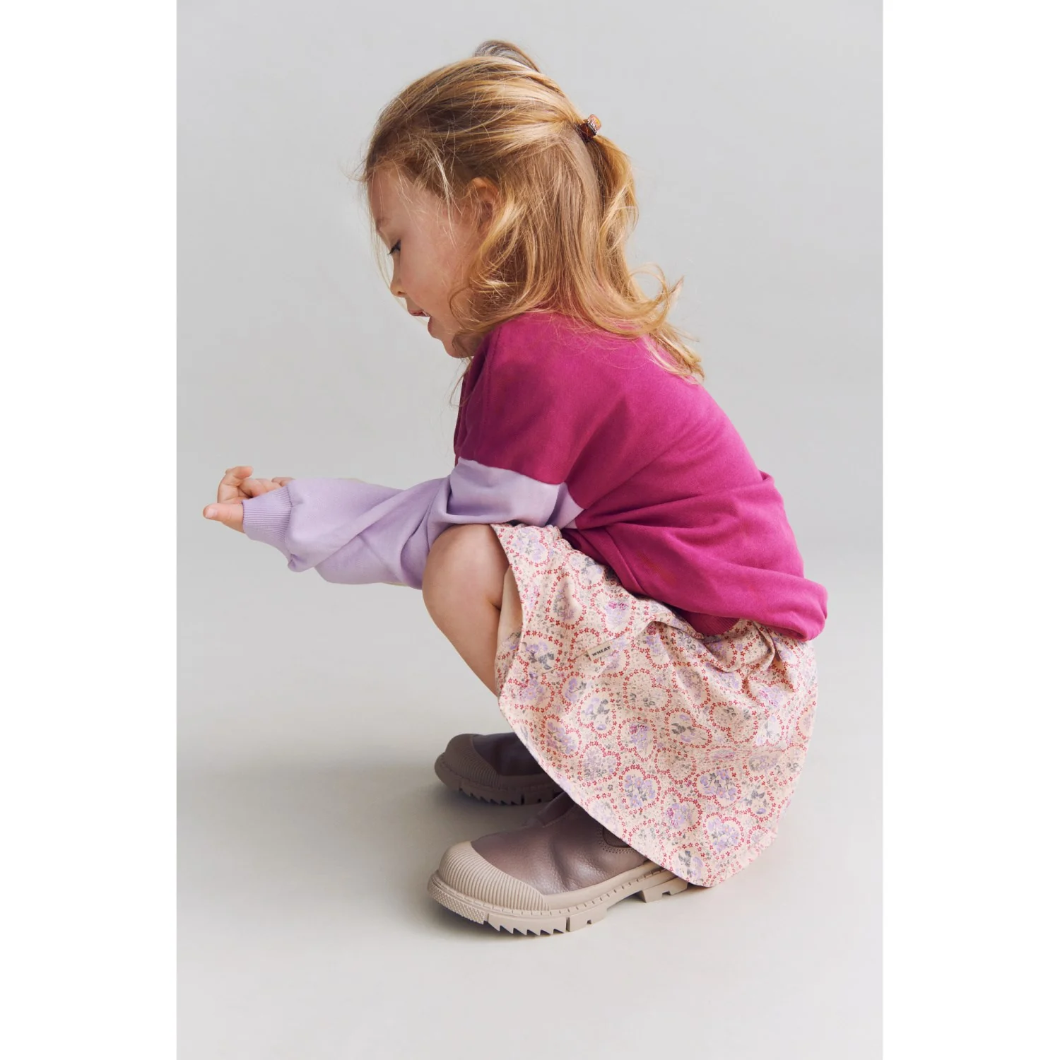 Wheat Magenta Heart Flowers Jersey Dress S/S Anna - Image 2