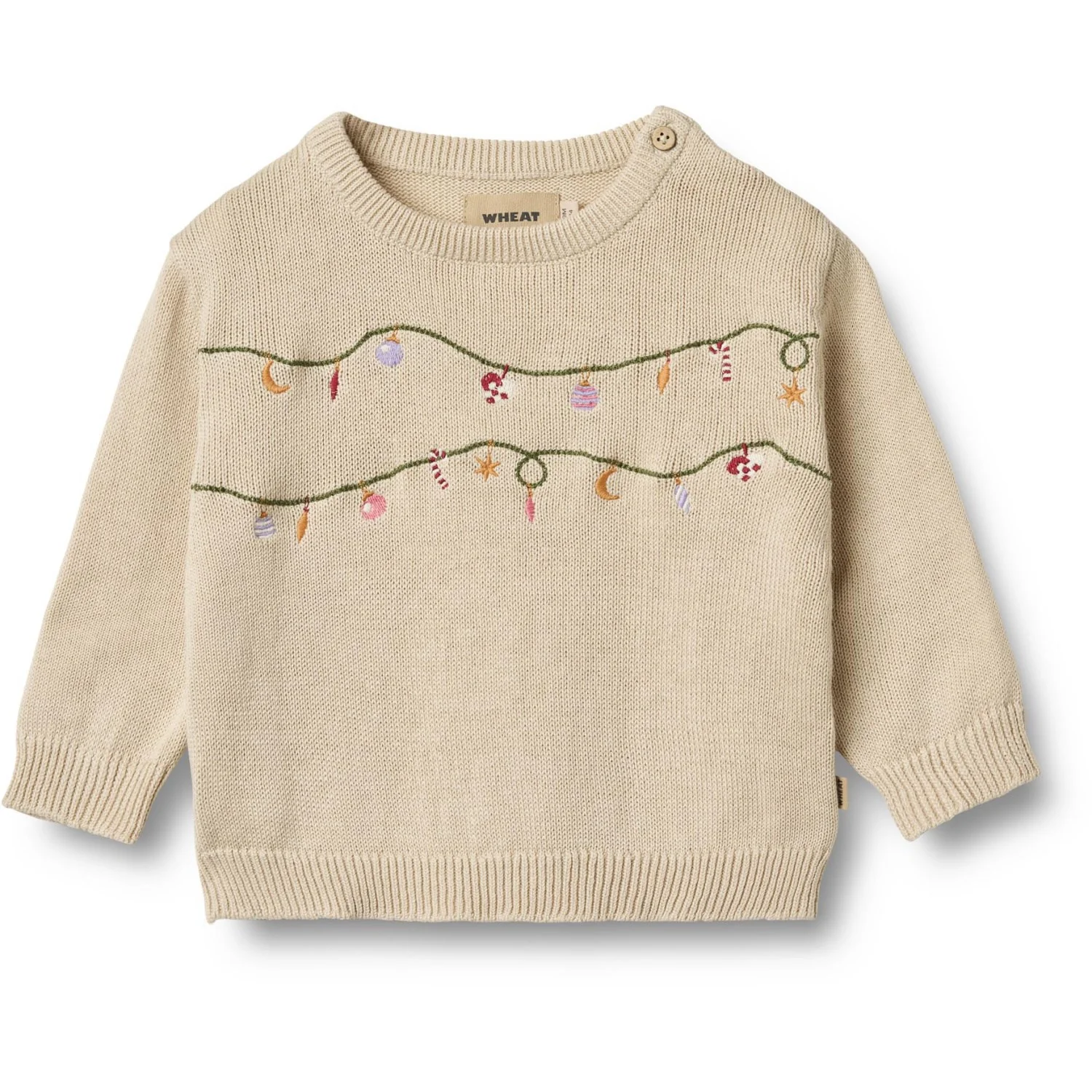 Wheat Offwhite Knit Pullover Embr. Lisa
