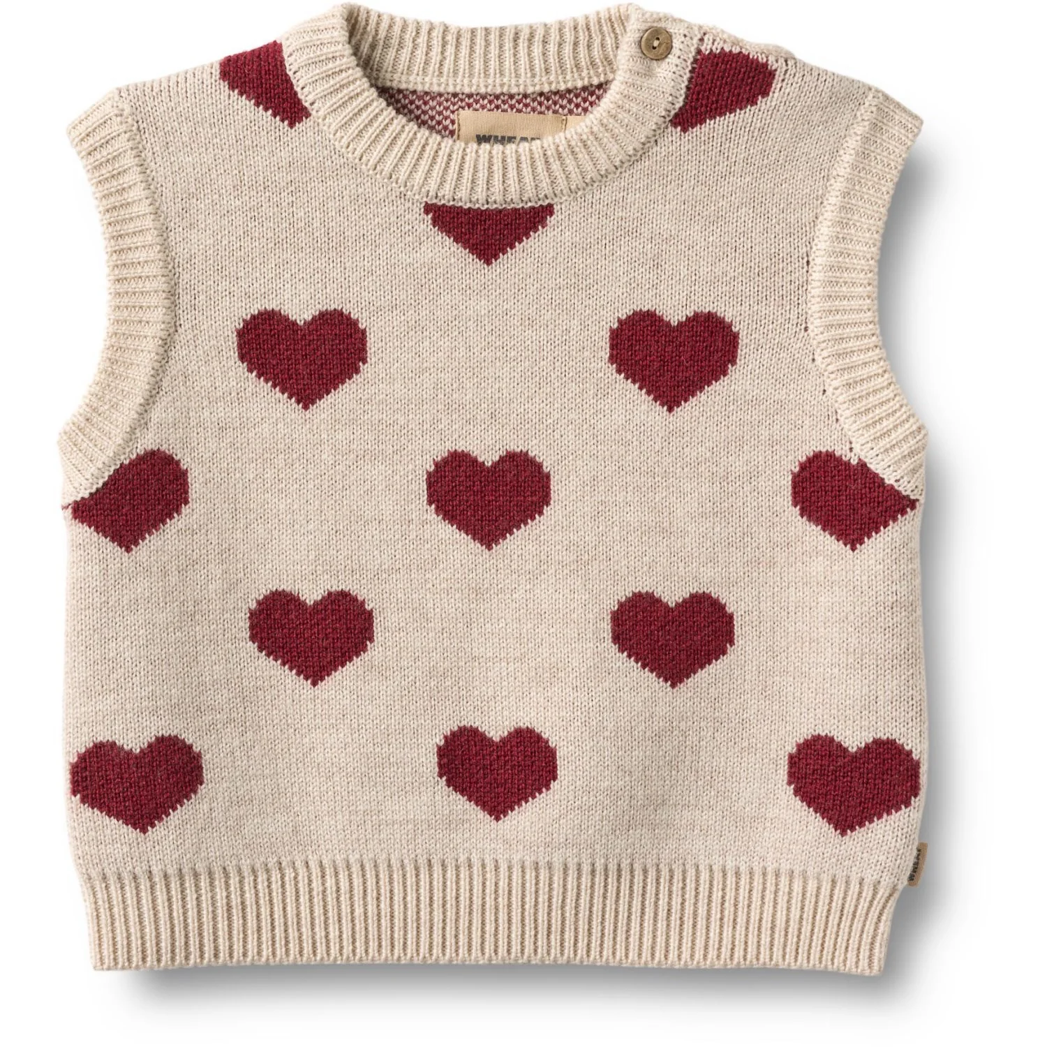 Wheat Offwhite Melange Jacquard Vest Gaby
