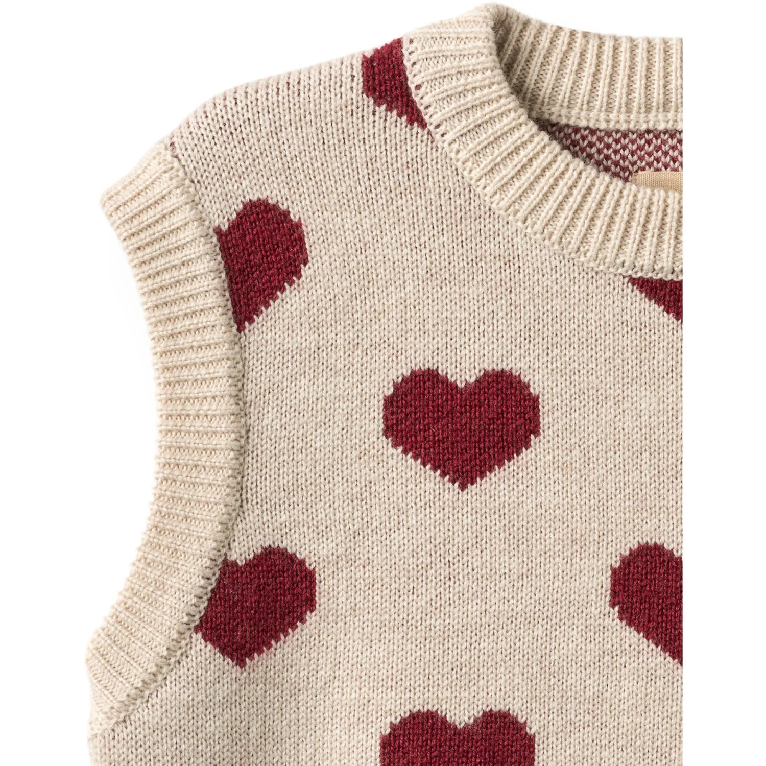 Wheat Offwhite Melange Jacquard Vest Gaby - Image 4