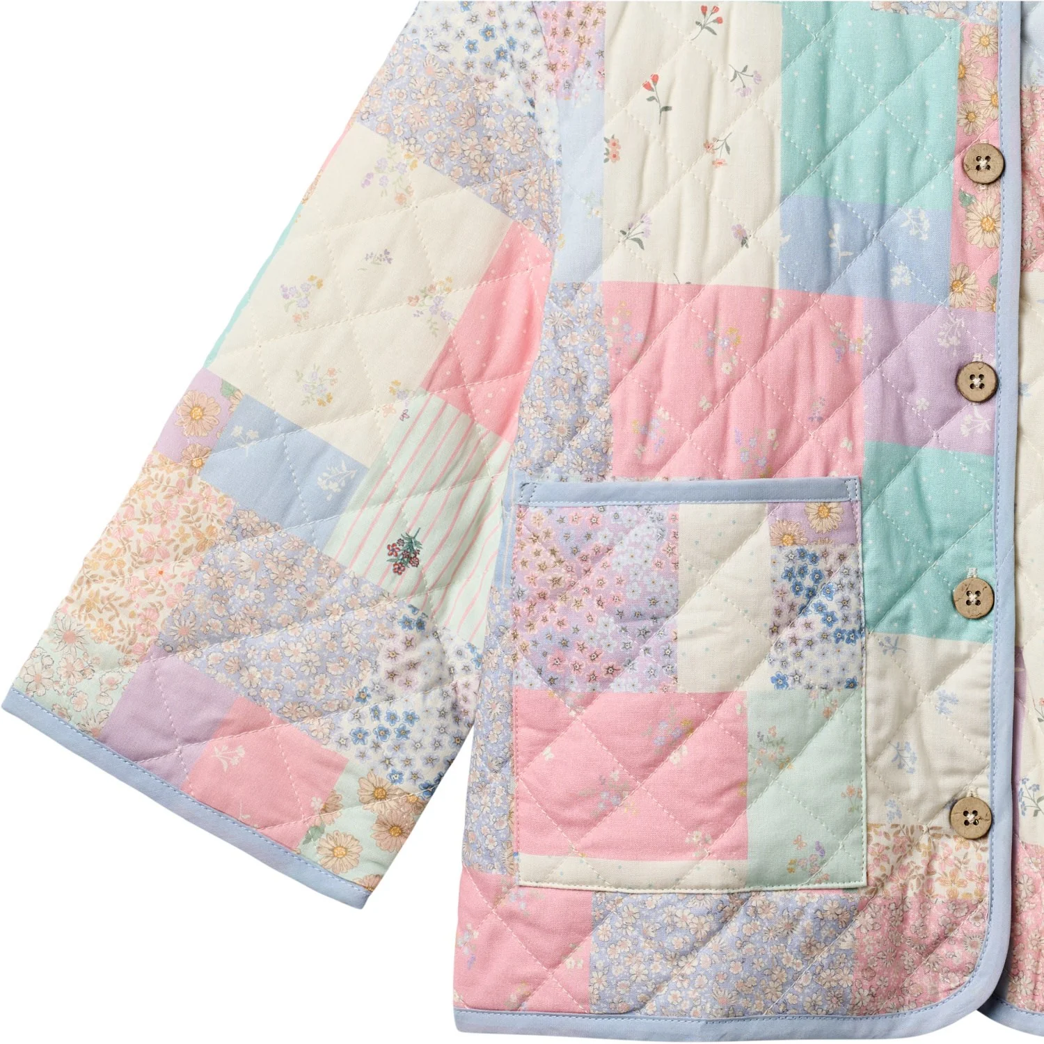 Wheat Patchwork Flowers Quilt Jacket Inaja - Image 2