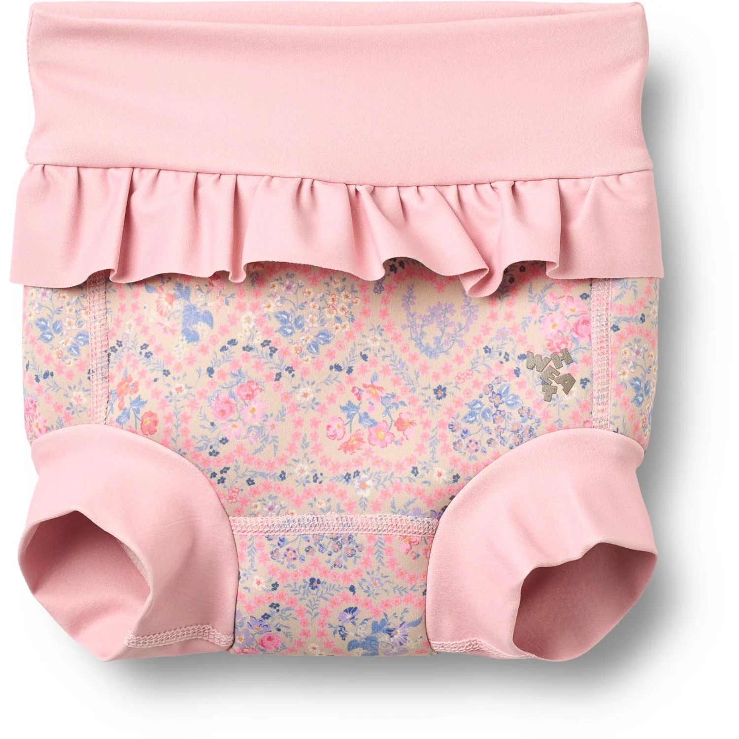Wheat Pink Heart Flowers Neoprene Swim Pants Rita