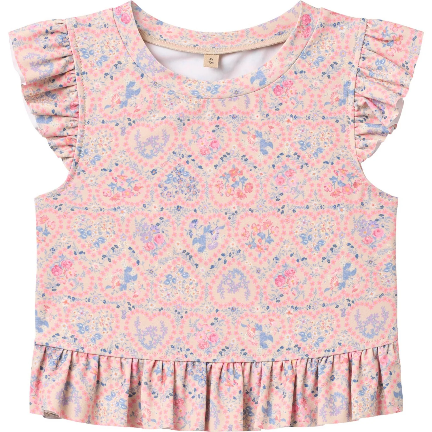 Wheat Pink Heart Flowers Swim Set 2-piece Alma - Image 2
