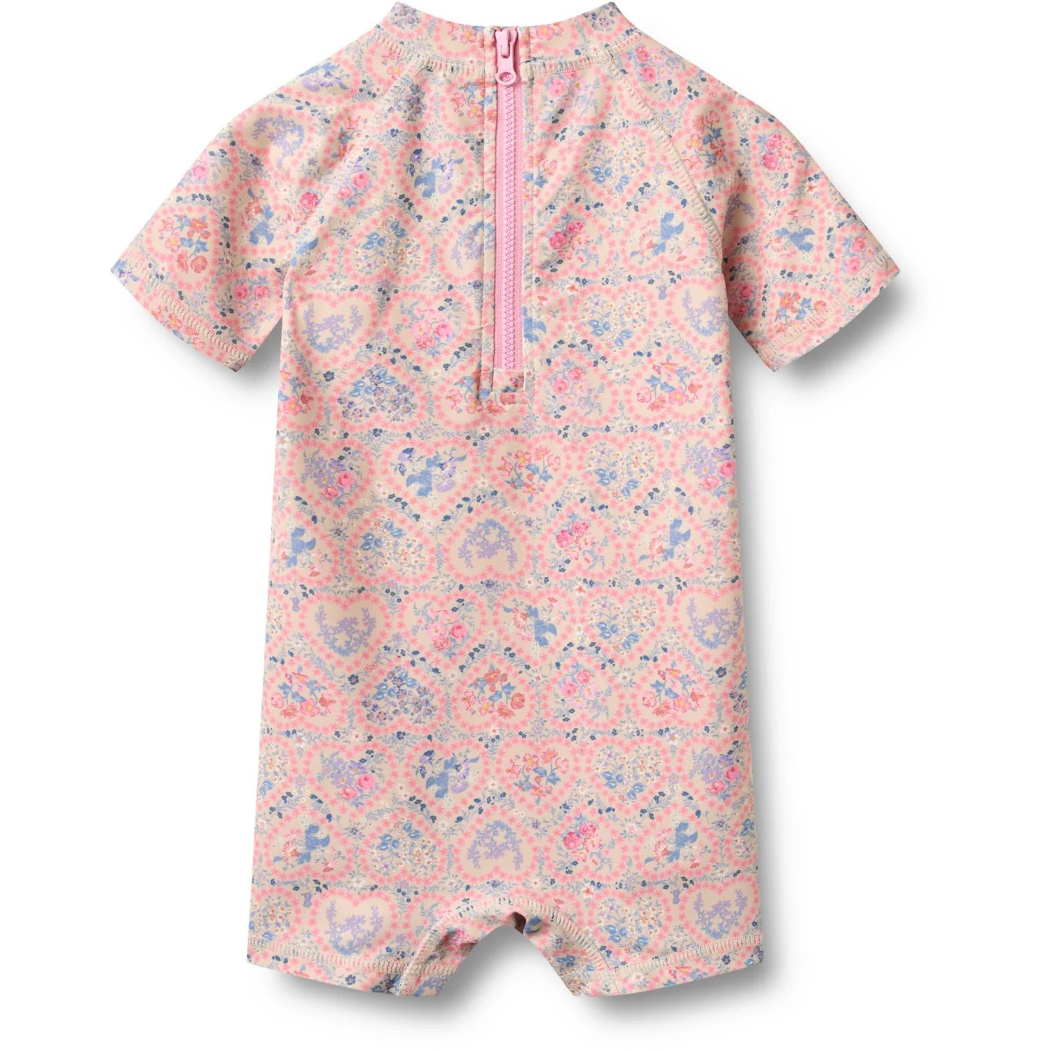Wheat Pink Heart Flowers Swimsuit S/S Cas - Image 3