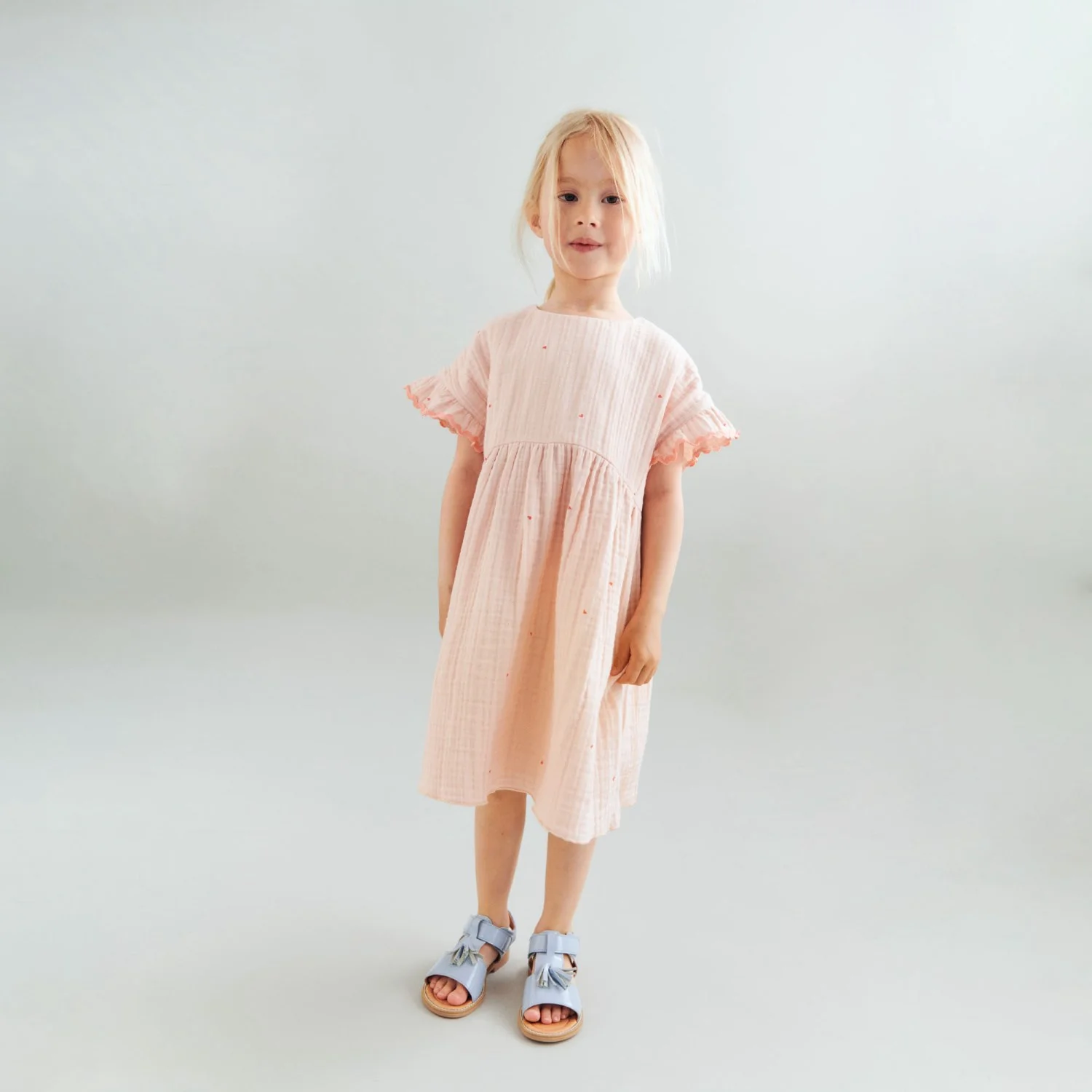 Wheat Powder Hearts Dress Lace Thit - Image 2