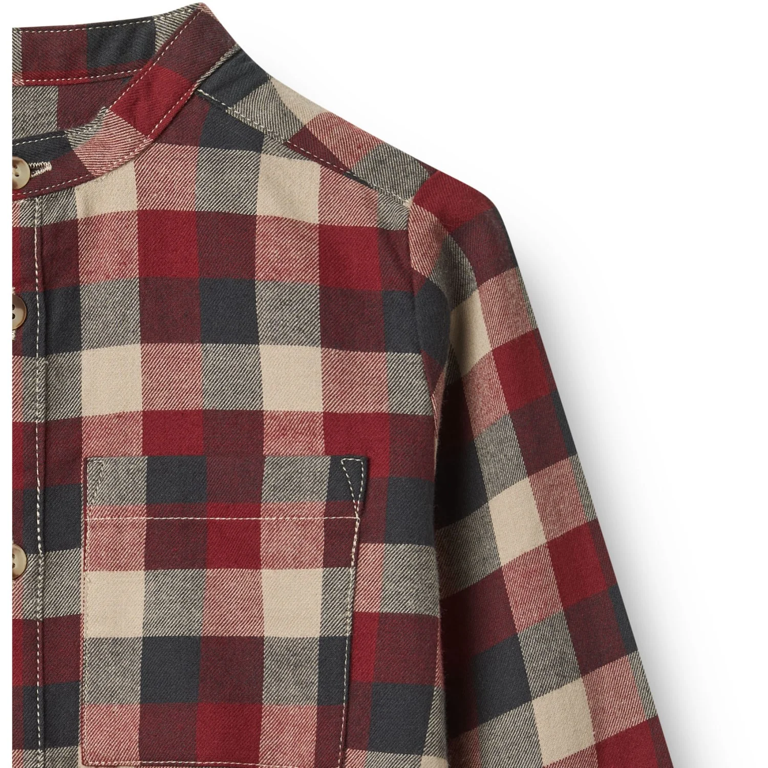 Wheat Red Blue Check Shirt L/S Willum - Image 2