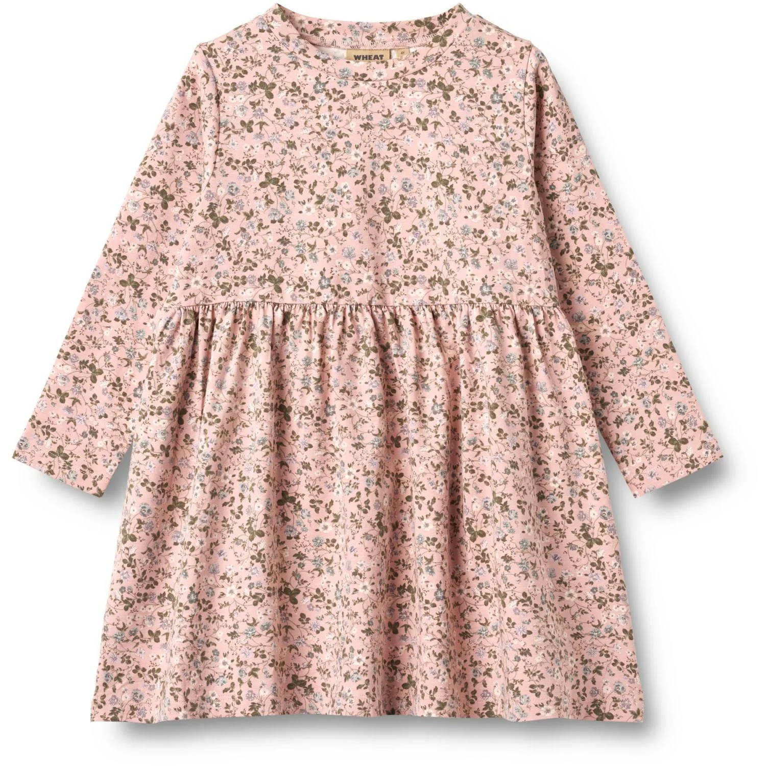 Wheat Rose Powder Flowers Jersey Dress L/S Sessa