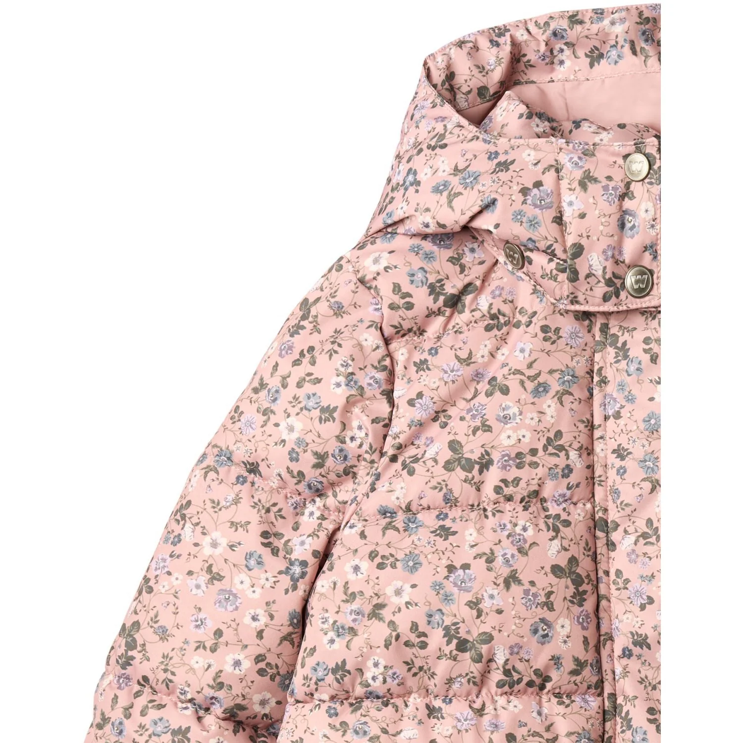 Wheat Rose Powder Flowers Puffer Coat Yrsa - Image 4
