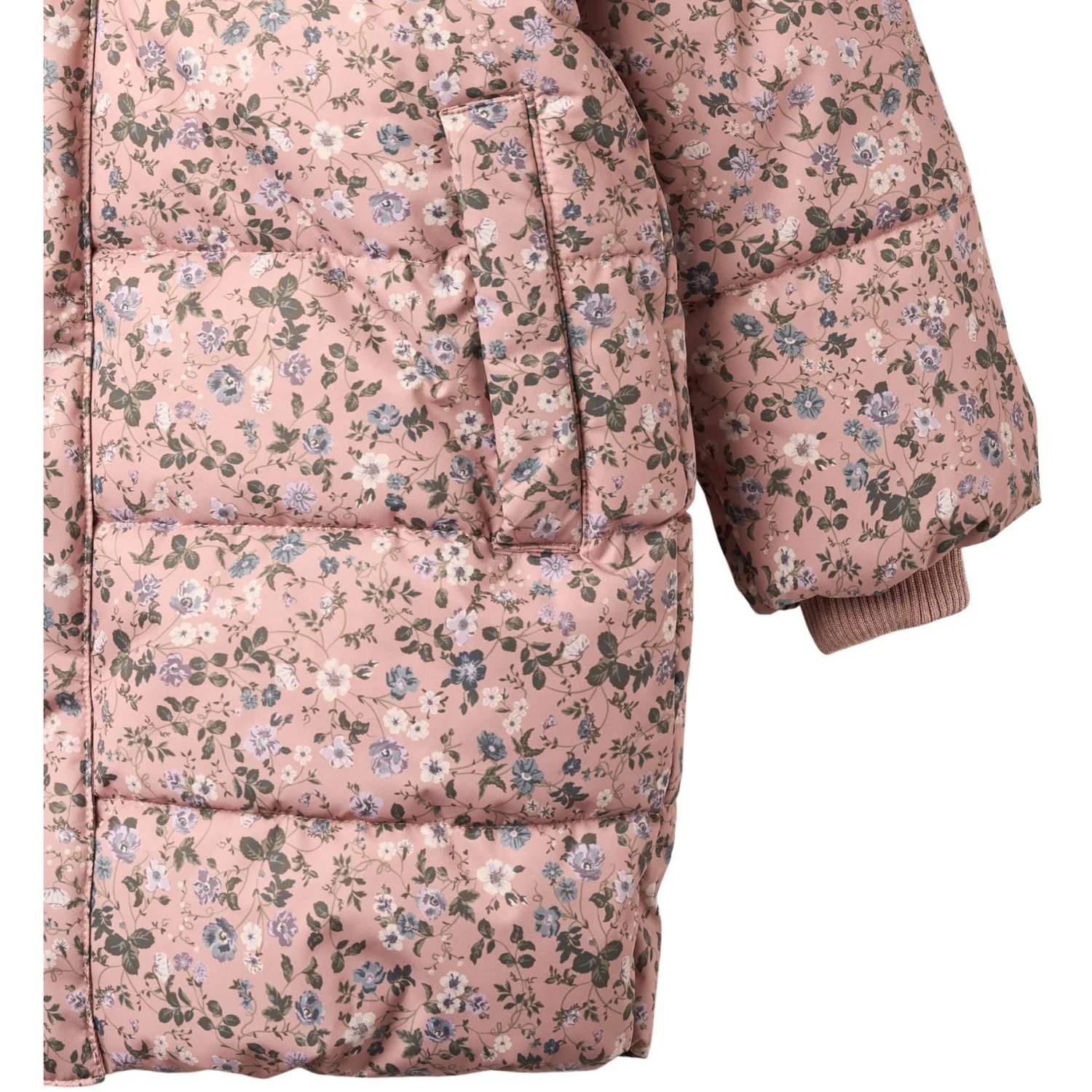 Wheat Rose Powder Flowers Puffer Coat Yrsa - Image 7