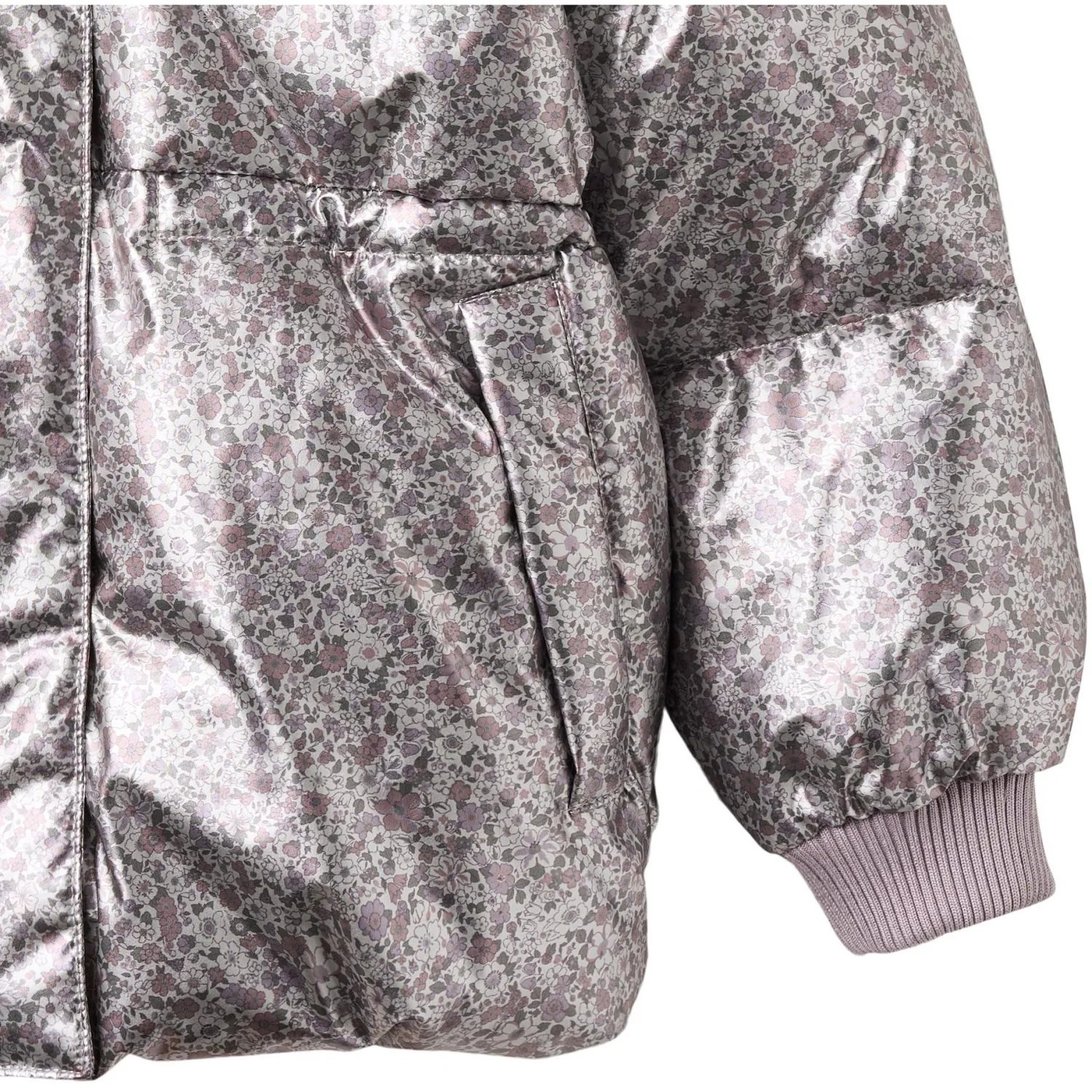 Wheat Silver Flower Meadow Puffer Jacket Eli - Image 6