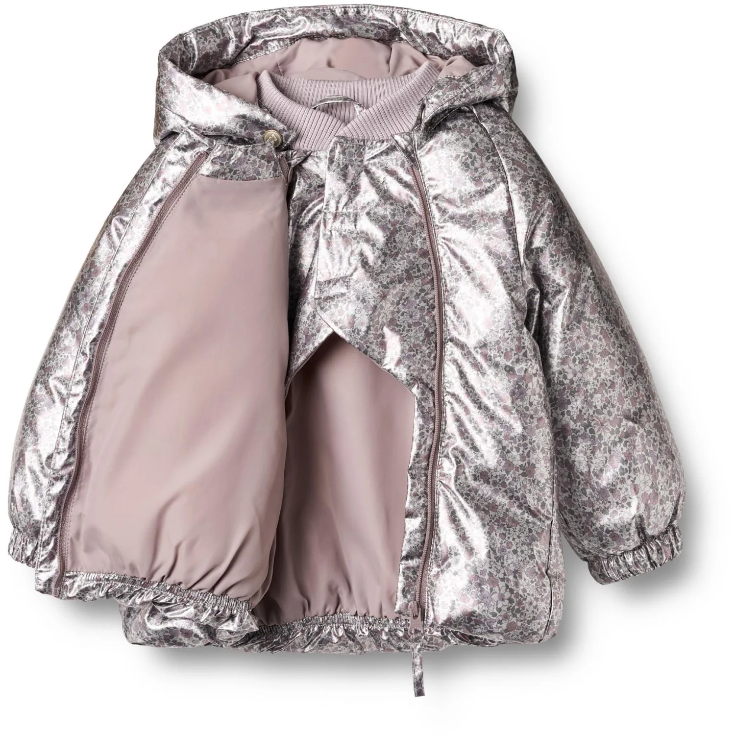 Wheat Silver Flower Meadow Puffer Jacket Morgen - Image 3