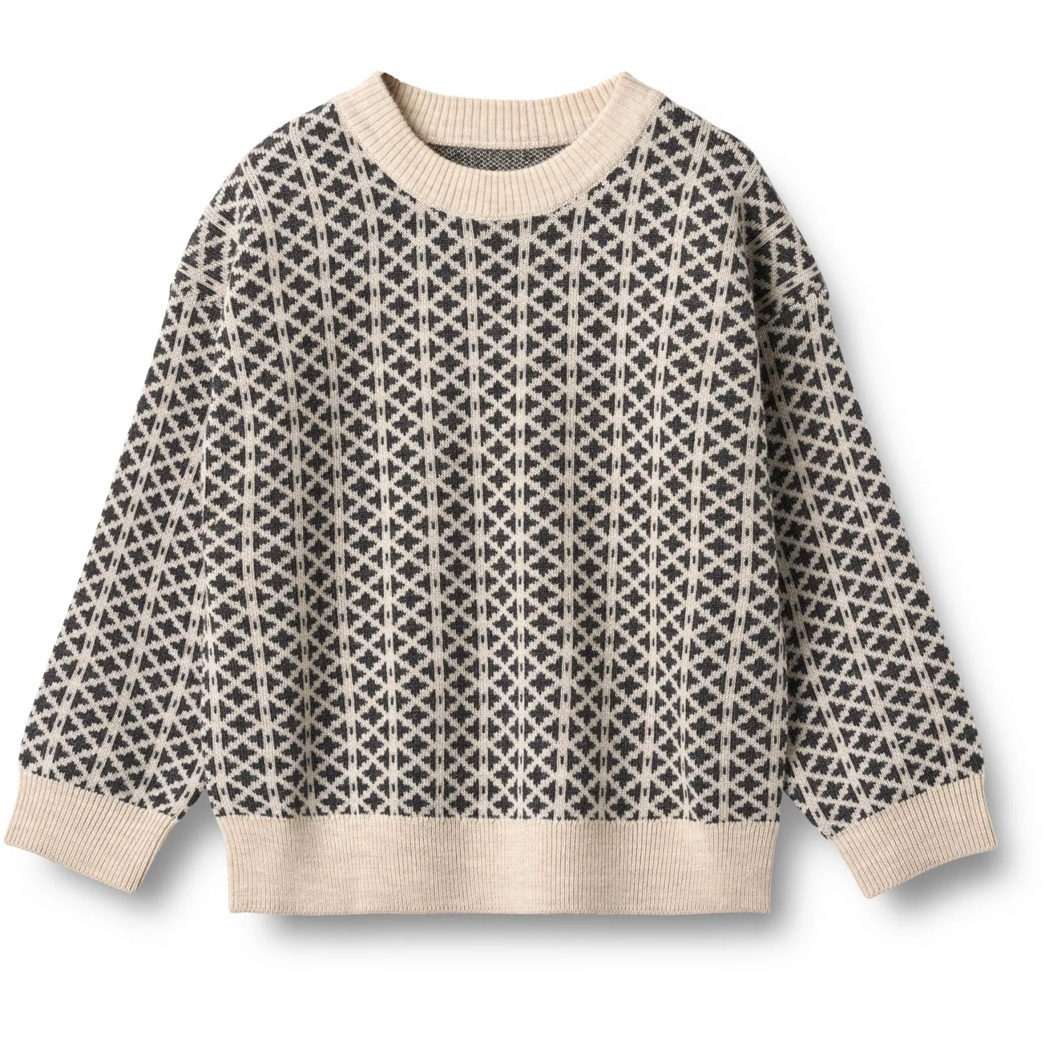 Wheat Warm Sand Melange Jaquard Pullover Elias