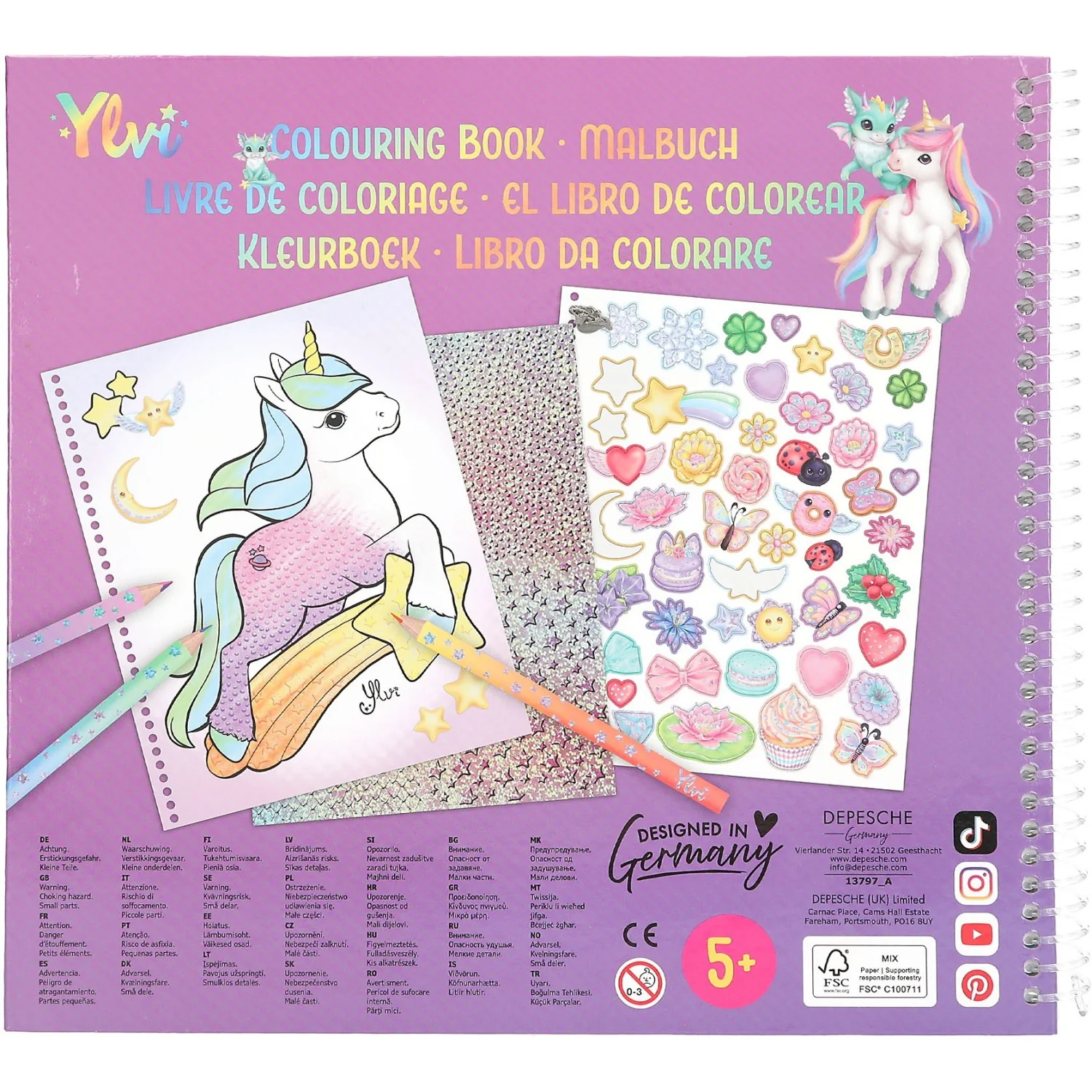 Ylvi Lucky Dragon Colouring Book - Image 5